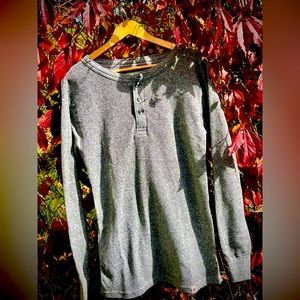 Stanfield’s Irregular Waffle Henley - Men M - Grey